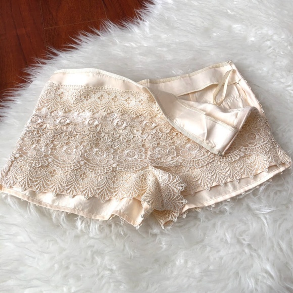 Short Floral Lace Beige Size S Sans Souci - Picture 5 of 6